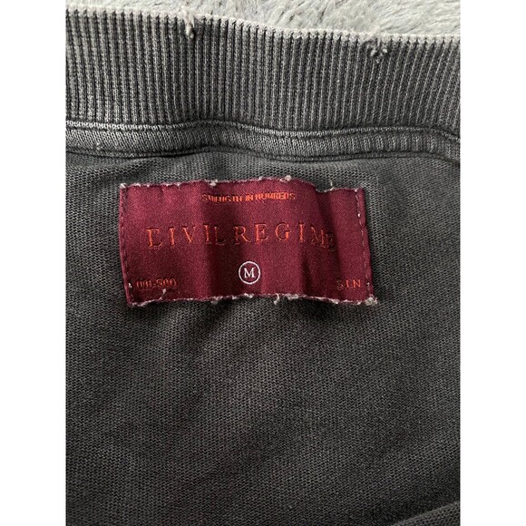 Civil Regime M Rebel Youth Angel Fire Black Washed Distressed Oversized Tee - Picture 7 of 12